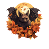 Autumn bat at sunset