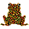 Frosch aus Herbstblättern
