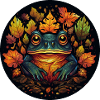 Frog from autumn leaves