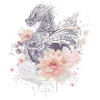 beautiful Japanese-style dragon & flowers