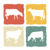 Cow retro cows
