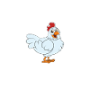 Drôle de poulet disant poulet