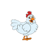 Drôle de poulet disant poulet