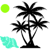 Shell palm trees