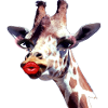 Giraffe, eyelashes, kissing mouth, drag