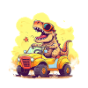 T-Rex Drives Monster Truck I'm 6th Birthday