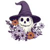 Halloween Groovy Ghost Hippie Flowers