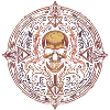 Flammender Totenkopf Mandala
