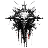 Spooky Skull Cross