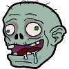 Tête de zombie vert