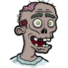 Zombie head with brain