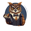 Teacher owl with book