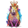 Capybara with crown capybara