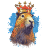 Capybara with crown capybara