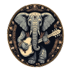 Elephant Serenade Banjo Music Art