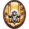 Monkey on swing