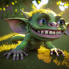 Funny green goblin