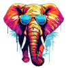 Elephant with sunglasses