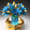 Flowers in a crystal vase