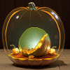 Inside by a glass gourd