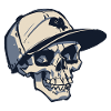 Skull with Snapback Hat