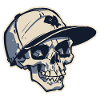 Skull with Snapback Hat (Stroke)