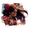 Black Girl with Urban Background