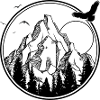 Mitternachtsvogel-Silhouette