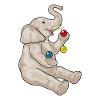 Elephant juggler juggling