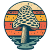 Morel Mushroom Retro