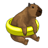 Capybara Swimming Lifebuoy