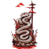 Traditional Japanese tattoo snake design
