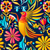 Birds and flowers wall art