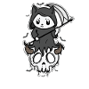 Cat with Scythe Creepy Gothic Style
