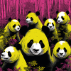 Neon-style panda
