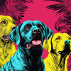 Neon style dogs