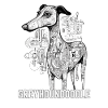 Greyhoundoodle Ein Windhund aus Kritzeleien