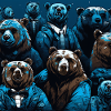 Neon neon style bear pattern