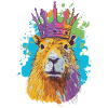 Capybara with crown capybara