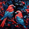 Neon style neon birds