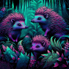 Neon style hedgehogs