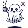 Halloween Ghost Loves Coffee