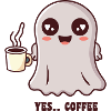 Halloween-Geist Ja Kaffee