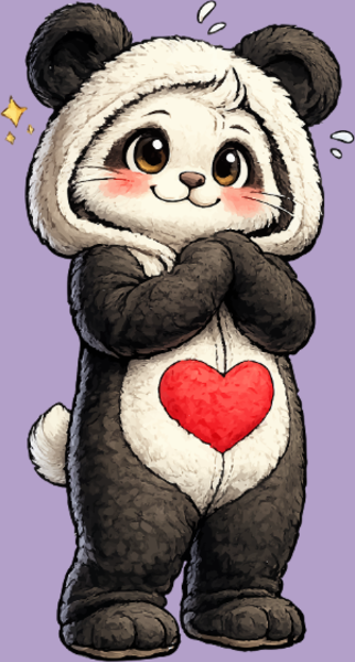 Panda en Combinaison Stylée