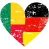 Benin Germany Flag Heart