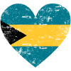 Bahamas Flag Heart