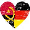 Angola Allemagne Drapeau Coeur