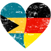Bahamas Germany Flag Heart