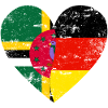 Dominica Germany Flag Heart