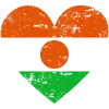 Niger flag heart